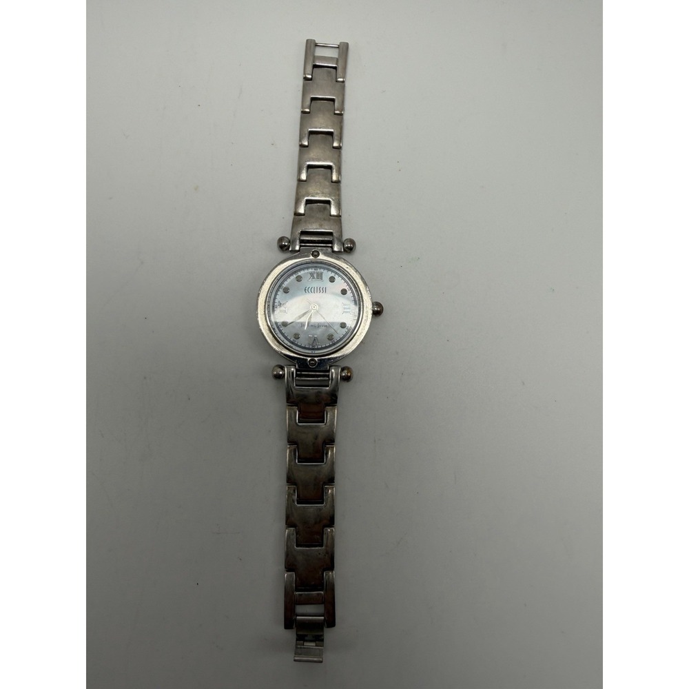 Ecclissi 22340 Sterling Silver 925 New Battery Ladies MOP Watch 32MM 6"
